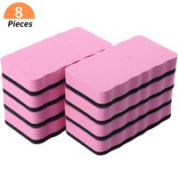 Dry Erase Erasers, 8 Pack Magnetic Whiteboard Eraser Chalkboard Cleansers Wiper for Classroom Office and Home (Pink8)