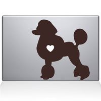 The Decal Guru Poodle Love Silhouette Decal Vinyl Sticker, 13" MacBook Air, Brown (2338-MAC-13A-BRO)
