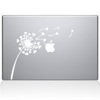 The Decal Guru 2045-MAC-12M-W Dandelion Hearts Decal Vinyl Sticker, White, 12" MacBook