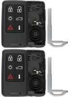 KeylessOption Keyless Entry Remote Smart Key Fob Case Shell Button Pad Outer Cover For Volvo KR55WK49264 (Pack of 2)