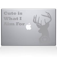The Decal Guru Deer Hunting MacBook Decal Vinyl Sticker - 12" MacBook - Silver (1246-MAC-12M-S)