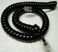 Black Short (9' Ft) Handset Cord for RCA Phone 2 3 4 8 Line ViSys System Executive Series 25214RE1 25215RE1 25255RE2 25423RE1 25424RE1 25425RE1 Curly Coil Glossy Gloss Shiny by DIY-BizPhones