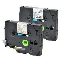 SuperInk 2 Pack Compatible for Brother TZe-M31 TZe-M34 Black/Gold on Matte Clear Label Tape Laminated 1/2'' x 26.2ft (12mmx8m) use in P-Touch PT-D210 PT-D600 PT-D400 PT-H100 PT-P700 PT-P750W Printer