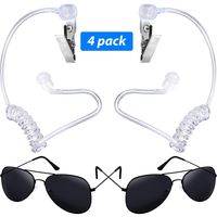Gejoy 4 Pieces Playing Cosplay Toy Includes Earpiece Earplugs Acoustic Tube Headset and Sunglasses