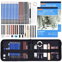 Drawing Pencils Set,52 Pack Professional Sketch Pencil Set in Zipper Carry Case,Drawing Kit Art Supplies with Graphite Charcoal Sticks Tool Sketch Book for Adults Kids Drawing Sketching by Shuttle Art