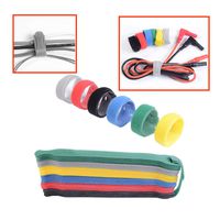 10pcs/Lot Nylon Cable Ties Adhesive Fastener Reusable Magic Sticky Tape Hook Power Wire Loop Marker Strap Wraps Wire Tie