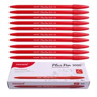 Monami Plus 3000 Office Sign Pen Felt Tip Water Based Ink Color Pen Complete Red Dozen Box
