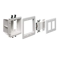 Arlington TV Box TVBU505K Non-Metallic Recessed TV Box Kit, Plastic, 2 Gangs