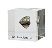 Scandium Metal Embedded in 2x2in Acrylic Cube for Element Collectors