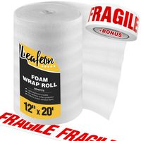 Foam Wrap Roll is 12" x 20' for Packing and Moving Supplies - Protects Dishes & Fragile Items - Cushion Foam Roll is Like Bubble Cushioning Wrap - Good Foam Roll for Shipping, Packing, Moving Boxes