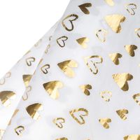 WRAPAHOLIC Gift Wrappping Tissue Paper - 24 Sheets Metallic Gold Sweet Heart Design Gift Wrap Paper Bulk for Packing, DIY Crafts - 19.7x27.5 inch