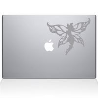 The Decal Guru Winged Fairy MacBook Decal Vinyl Sticker - 13" MacBook Pro (2015 & Older) - Silver (1233-MAC-13P-S)