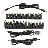 Onite 28pcs different size DC Famale 5.5x2.1mm to Male Plug Tips, 3pcs USB Cable or DC to DC Cord (28+3)