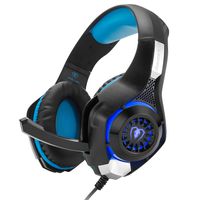 Cocar Gaming Headset, Bass Enhanced Headphone for Playstation PS4 PSP Xbox One Tablet iOS iPad Smartphone Free Adapter Cable for PC with Mic Noise Cancelling Black,  GM-1 Blue