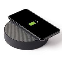 Lexon Oslo Energy - Wireless Charging Station and 5W Bluetooth Speaker - Black/Grey