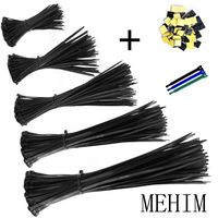MEHIM Zip Ties 500 Pcs Nylon Cable Zip Ties with Self-Locking 4/6/8/10/12 Inch, Black, UV Resistant, Heavy Duty