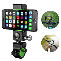 Bike Phone Mount Bicycle Phone Holder with Compass Handlebar Cradle Motorcycle 360°Rotation Adjustable Universal for iPhone X XS XR 8 7 6S 6 Plus Samsung S10 S9 S8 S6 Note 8 7 6 All Smartphone