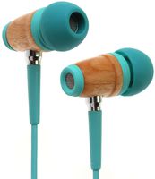 Symphonized Kids Volume Limited Premium Wood in-Ear Noise-isolating Headphones, Earbuds, Earphones with Mic (Seafoam Green)