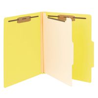 Smead Classification File Folder, 1 Divider, 2" Expansion, 2/5-Cut Tab, Letter Size, Yellow, 10 per Box (13704)