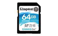 Kingston Canvas Go! 64GB SDXC Class 10 SD Memory Card UHS-I 90MB/s R Flash Memory Card (SDG/64GB)