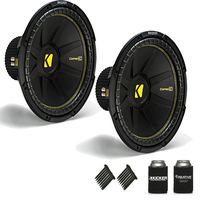 KICKER CWCD154 CompC 15" Subwoofers Bundle Dual 4-Ohm Voice Coil