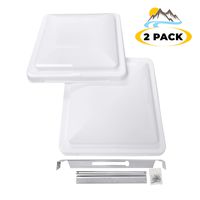 Camp'N 14" Universal RV, Trailer, Camper, Motorhome Roof Vent Cover - Vent Lid Replacement (White 2 Pack)