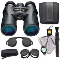 Nikon Monarch 7 10x42 Binoculars (7549), Black Bundle with a Nikon Cleaning Cloth, Lens Pen and a Lumintrail Keychain Light