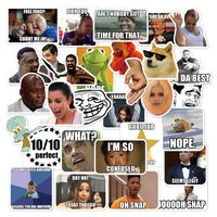 Meme Sticker Pack [30pcs], Funny Internet Memes and Celebrity Vinyl Stickers, for Laptop Phone Luggage Computer Mug Notebook Home Wall Snowboard MacBook [Non-Reflective, Waterproof, Sunproof]