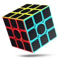 CFMOUR Rubiks Cube, Rubix Cube Speed Cube 3x3x3, Smooth Magic Carbon Fiber Sticker Rubix Speed Cubes, Enhanced Version, 5.7 Black