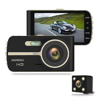 GEARGO Dash Cam 4" Display 1080P HD Overhead Dashboard Mounted Camera Car Video Recorder with Dual Camera Wide Angle, G-Sensor, Loop Recording, Night Vision
