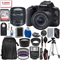 Canon EOS Rebel SL3 DSLR Camera (Black) with 18-55 IS STM 3453C002 USA 17pc Must Have Bundle: Includes - 32GB SanDisk Highspeed Memory Card + 50" Tripod + Professional Backpack + 3pc Filter Kit + More