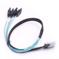 DEVMO 2PCS Mini SAS to 4-SATA SFF-8087 Multi-Lane Forward Breakout Internal Cable 50CM