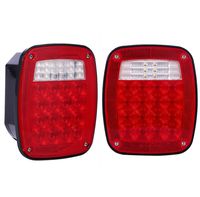 Vouke 38 LED Jeep style Universal Tail Brake Turn Stop Licence Back up Lights for Truck Trailer Boat Jeep etc,12V Stud Mounted Lamps,Pack of 2