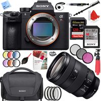 Sony a7R III Full-Frame Mirrorless 42.4MP Camera with Sony FE 24-105mm F4 Lens and Case Plus 64GB and 128GB Accessories Bundle