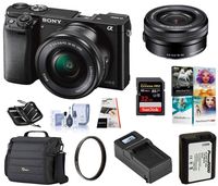 Sony Alpha A-6000 Digital Camera Bundle with 16-50mm E-MT Lens. Value Kit w/ Acc