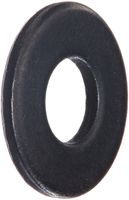 Steel Flat Washer, Black Oxide Finish, ASME B18.22.1, No. 10 Screw Size, 7/32" ID, 1/2" OD, 0.049" Thick (Pack of 100)