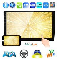 Car Radio Double Din Car Stereo 10.1 Inch Android 8.1 Touch Screen Car Radio with Bluetooth Head Unit Support WiFi/Mirror Link/Backup Camera/GPS Navigation/DVR/USB/SD 1+16G Memory MP5 Player