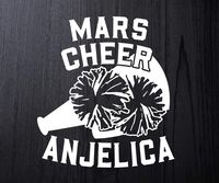 Custom Cheerleading Decal Sticker with Megaphone and Pom Poms Personalized Cheer Decal with Team Name and Cheerleader's Name for Car Window Laptop Sticker- Choose Size & Color (Vinyl Sticker)