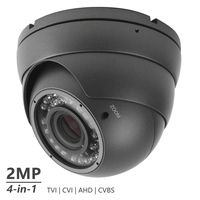 Analog CCTV Camera HD 1080P 4-in-1 (TVI/AHD/CVI/CVBS) Security Dome Camera, 2.8mm-12mm Manual Focus/Zoom Varifocal Lens, Weatherproof Metal Housing 36 IR-LEDs Day & Night Monitoring (Black)