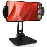 Phone Stand Tablet Stand Cell Phone Holder Adjustable Folding 360 Swivel Compatible with iPhone iPad Mini Air Pro Samsung Microsoft Surface, Portable Mount for Office Desk Kitchen Table, Soundance
