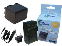 Replacement for Canon VIXIA HFS200 Battery and Charger with Car Plug and EU Adapter - Compatible with Canon BP-819 Digital Camcorder Batteries and Chargers (Decoded 2700mAh 7.4V Lithium-Ion)