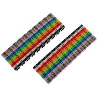 E-outstanding 200PCS 0-9 Coded Clip on Plastic Cable Identification Wire Marker Number Tag Label C-Type Colorful