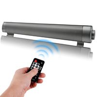 Sound Bar Bluetooth Wireless Speakers Small Soundbar 2.0 Channel 15.7 in woofer 3.5 mm Aux TF Card Stereo Speaker for TV Computer Laptop Smartphone, Black