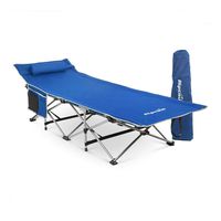 Alpcour Folding Camping Cot - Deluxe Collapsible Single Person Bed in a Bag w/Pillow for Indoor & Outdoor Use - Ultra Lightweight, Comfortable, Heavy Duty Design Holds Adults & Kids Up to 300 Lbs
