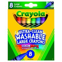Crayola Washable Crayons, Large, 8 Colors - 2 Packs