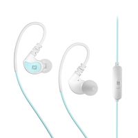 MEE audio X1 Wired In-Ear Sports Headphones with Microphone and Remote - Sweatproof Secure Fit Earphones for Running, Jogging, and Gym Workouts (Mint/White)