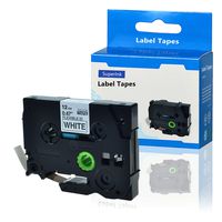 SuperInk 1PK Compatible for Brother TZeFX231 TZe-FX231 FX231 Flexible ID Label Tape 12mm 0.47" Laminated Black on White TZe Tape use in P-Touch Cube PT-D210 PT-H110 Printer (26.2ft x 1/2'')
