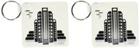 3dRose Art Deco New York City - Key Chains, 2.25 x 4.5 inches, set of 2 (kc_38171_1)