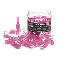 HOODDEAL 120PCS Heat Shrink Female Male Spade Connector Red 22-16 AWG Fully-Insulated Quick Disconnect Wire Crimp Connectors Waterproof Electrical Industrial Terminal Kit for Automotive Marine Trailer
