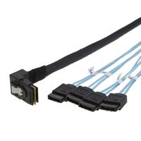 CableCreation Angled Mini SAS 36Pin (SFF-8087) Male to 4 SATA 7Pin Female Cable, Mini SAS Host/Controller to 4 SATA Target/Backplane, 0.5M ...